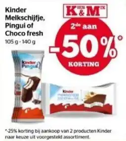 Spar Kinder melkschijfje, pingui of choco fresh aanbieding