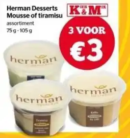 Spar Herman Desserts Mousse of tiramisu aanbieding