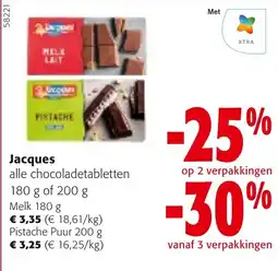 Colruyt Jacques alle chocoladetabletten aanbieding