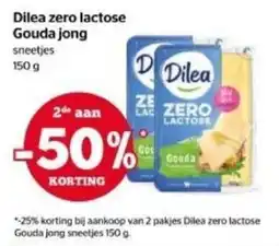 Spar Dilea zero lactose Gouda jong sneetjes aanbieding