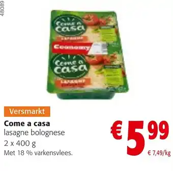 Colruyt Come a casa lasagne bolognese aanbieding