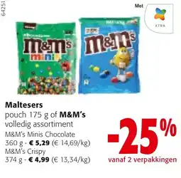 Colruyt Maltesers pouch 175 g of M&M's aanbieding