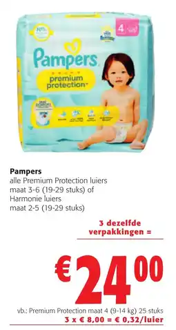 Colruyt Pampers premium protection luiers aanbieding