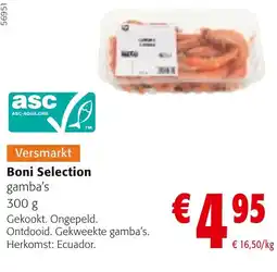 Colruyt Boni Selection gamba's aanbieding