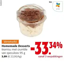 Colruyt Homemade Desserts tiramisu met crumble van speculoos aanbieding