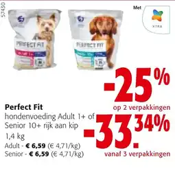 Colruyt Perfect Fit hondenvoeding Adult 1+ of Senior 10+ rijk aan kip aanbieding
