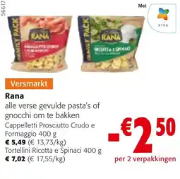 Colruyt Rana alle verse ge vulde pasta's of gnocchi om te bakken aanbieding