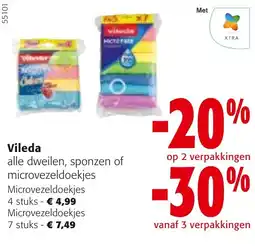 Colruyt Vileda alle dweilen, sponzen of microvezeldoekjes aanbieding