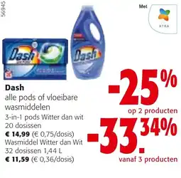 Colruyt Dash alle pods of vloeibare wasmiddelen aanbieding