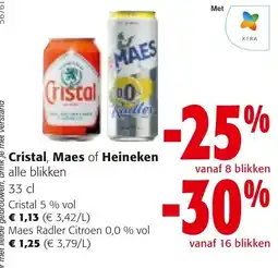 Colruyt Cristal, Maes of Heineken aanbieding