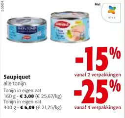 Colruyt Saupiquet alle tonijn aanbieding