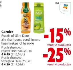 Colruyt Garnier Fructis of Ultra Doux alle shampoos, conditioners, haarmaskers of haarolie aanbieding