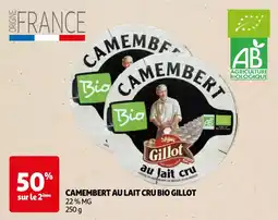 Auchan camembert au lait cru bio gillot aanbieding