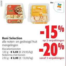Colruyt Boni Selection alle noten- en gedroogd fruit mengelingen aanbieding