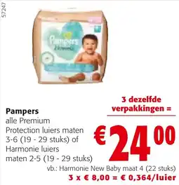 Colruyt Pampers alle Premium Protection luiers maten 3-6 of Harmonie luiers maten 2-5 aanbieding