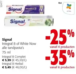 Colruyt Signal Integral 8 of White Now alle tandpasta's aanbieding
