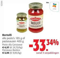 Colruyt Bertolli pastasauzen aanbieding