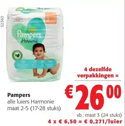 Colruyt Pampers alle luiers Harmonie aanbieding