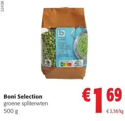 Colruyt Boni Selection groene spliterwten aanbieding