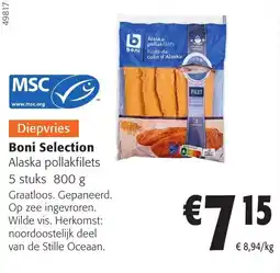 Colruyt Boni Selection Alaska pollakfilets aanbieding