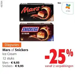 Colruyt Mars of Snickers Ice Cream aanbieding