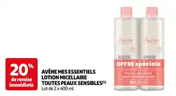 Auchan Avène mes essentiels lotion micellaire toutes peaux sensibles aanbieding