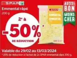 Spar Emmental râpé aanbieding