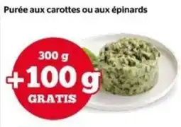 Spar Purée aux carottes ou aux épinards aanbieding