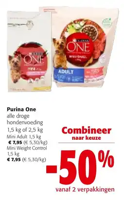 Colruyt Purina One alle droge hondenvoeding aanbieding