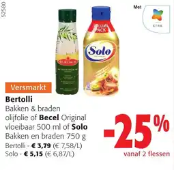 Colruyt Bakken & braden oljefolie of Becel Original vloeibaar of Solo Bakken en braden aanbieding