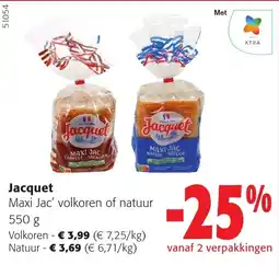 Colruyt Jacquet Maxi Jac' volkoren of natuur aanbieding