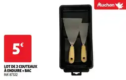 Auchan lot de 2 couteaux à enduire + bac aanbieding
