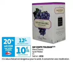 Auchan vin rouge syrah-malbec comte tolosan aanbieding