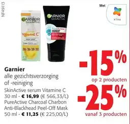 Colruyt Garnier alle gezichtsverzorging of -reiniging aanbieding