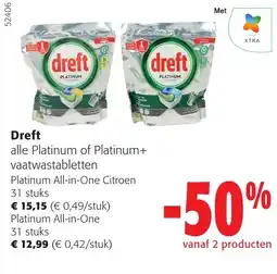 Colruyt Dreft alle Platinum of Platinum+ vaatwastabletten aanbieding