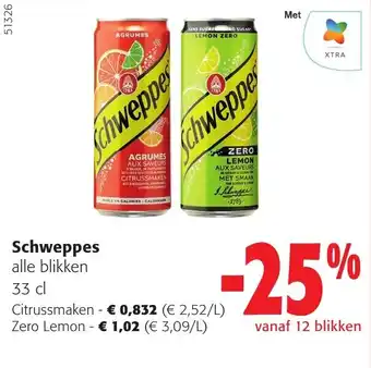 Colruyt Schweppes alle blikken aanbieding