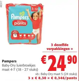 Colruyt Pampers Baby-Dry luierbroekjes aanbieding