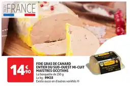 Auchan foie gras de canard entier du sud-ouest mi-cuit aanbieding