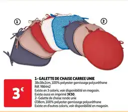 Auchan Galette de chaise carree unie aanbieding