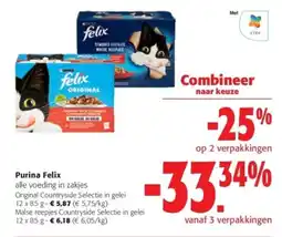 Colruyt Purina Felix alle voeding in zakjes aanbieding
