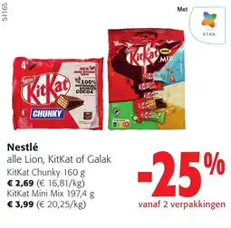 Colruyt Nestlé alle Lion, KitKat of Galak aanbieding