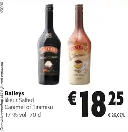 Colruyt Baileys likeur Salted Caramel of Tiramisu aanbieding