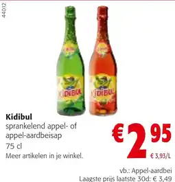 Colruyt Kidibul sprankelend appel- of appel-aardbeisap aanbieding