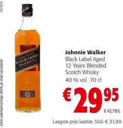 Colruyt Johnnie Walker Black Label Aged 12 Years Blended Scotch Whisky aanbieding
