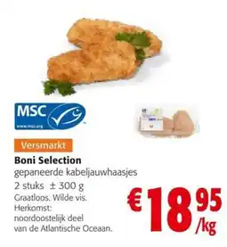 Colruyt Boni Selection gepaneerde kabeljauwhaasjes aanbieding