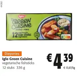 Colruyt Iglo green cuisine vegetarische fishsticks aanbieding