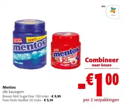 Colruyt Mentos alle kauwgom aanbieding
