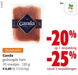 Colruyt Ganda gedroogde ham aanbieding
