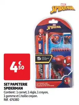 Auchan set papeterie spiderman aanbieding