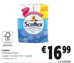 Colruyt Scottex toilet papier Décor aanbieding